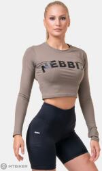 NEBBIA Sports HERO női crop felső, hosszú ujjú, mokka (XS)
