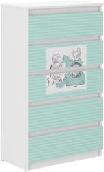  Ifjúsági 5 fiókos Komód - Barátok - fehér-türkiz