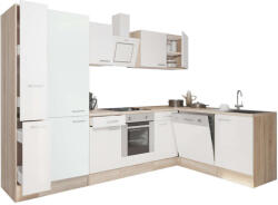 Leziter Yorki 310 sarok konyhablokk sonoma tölgy korpusz, selyemfényű fehér front alsó sütős elemmel polcos szekrénnyel (LS310STFH-SUT-PSZ)