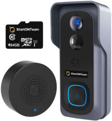  StartONTeam Okos Videó Kaputelefon - Vezetéknélküli, 1080P