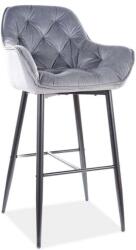 Signal Bárszék CHERRY H-1 VELVET FEKETE VÁZ/SZÜRKE BLUVEL 14 (CHERRYH1VCSZ)