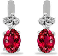  Ezüst Fülbevaló Cruzeroi Rubellittel és Fehér Topázzal, Y57939