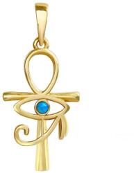  ANKH Egyiptomi kereszt Hórusz szemmel, védő arany ékszer