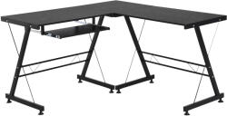 HomCom kihúzható fa és acél sarokasztal, fekete 130W x 130W x 73, 5H cm