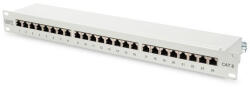 ASSMANN CAT6 Patch Panel - 24 Port, 19" 1U, Árnyékolt, Szürke