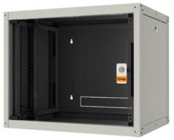 Legrand EVO9U6045P Evoline+ 19" 9U 600x450mm levehető oldallapos üvegajtós egyrészes fali rack szekrény - pepita