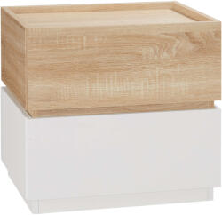 Homcom Hálószoba éjjeliszekrény, Homcom, 2 fiók, Pal, 50x40x47, 5 cm, natúr/fehér
