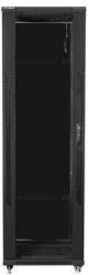 Lanberg FF01-8842-12B 19" 42U SZÉL: 800mm MÉLY: 800mm MAG: 2047mm lapraszerelt üvegajtós fekete rack szekrény - pepita