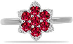  Ezüst Gyűrű Cruzeroi Rubellittel és Fehér Topázzal, Y57999/54