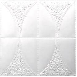 SDEPOT 20 db SDEPOT® tapéta csempe készlet, 3 mm vastag, mérete 70x70 cm, elegáns virágmintás, fehér (SET20_TAPET_83_ALB)