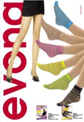 Evona - Darja kockás mintás bokafix, 20 DEN, m: 36-41, 1 pár fekete