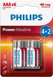 Philips Power Alkaline AAA 4+2 elemek (LR03P6BP/10)