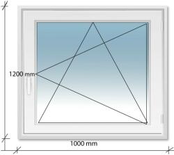 Decco 100x120 Bukó - Nyíló műanyag ablak Decco 71 profil 2 retegű üvegezés