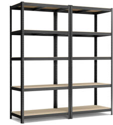 SONGMICS Nagy Teherbírású Acél Polcrendszer Szett Fekete 600 kg - pepita - 53 348 Ft