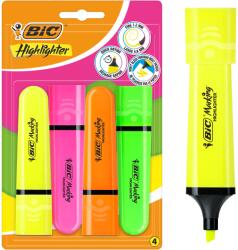 BIC Flat szövegkiemelő, Neon, 4db