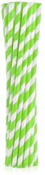 Godan Green Stripes, Zöld rugalmas papír szívószál 12 db-os (MLG126808) - pepita
