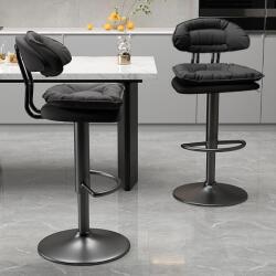 Quasar & Co 2 db bárszék szett, Quasar & Co. ® CLEO, forgatható, 360°-os forgórendszerrel, magasságban állítható, lábtartóval, műbőr/fém/szivacs kárpitozással, alkalmas konyhába, fekete