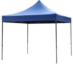 Összecsukható pavilon sátor, 3x3 m, fém váz vízálló vászonnal udvarra, kertbe, rendezvényekre, kék