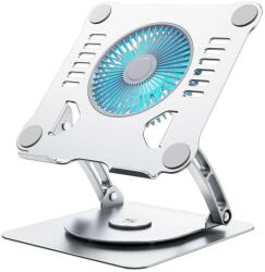 EALMEU Laptop és tablet állvány, 360°-ban elforgatható, összecsukható és hordozható, állítható magasságú, alumínium, gyors és hatékony hűtés