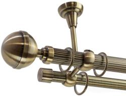  Odüsszeusz Dupla Függönyrúd - Antik Arany - 300 cm