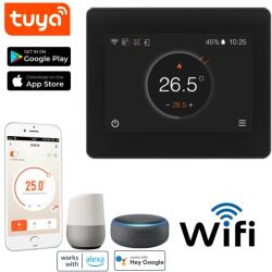  BIRAI® FLC intelligens szobatermosztát, interneten/okostelefonon keresztül vezérelhető, programozható WiFi-vel a Tuya alkalmazásból, Alexából és Google Home-ból, kompatibilis bármilyen gázfűt