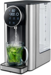 Trisa Melegvíz adagoló Trisa Silver Stream 6461.7512, 2400 W, Víztartály űrtartalma 2, 7 l, Állítható hőmérséklet 40-100 C, beleértve a palack vizet (40/45/50 °C), Be/Ki gomb, Ezüst színű