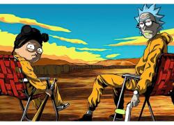 Rick And Morty Breaking Bad Poszter, 61x90cm, Többszínű