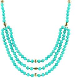  Arannyal Bevont Ezüst Nyaklánc Amazonittal, PCY10209