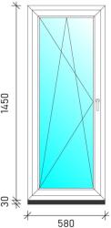  60×150 Bukó-nyíló műanyag ablak