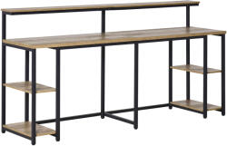 HomCom dupla íróasztal, MDF / fém, 200x53x100 cm, Fekete-barna