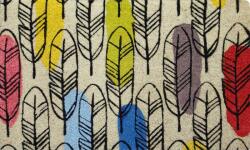 Praktiker Living Praktiker Lábtörlő Kókusz 75x45cm Színes Toll Mintás