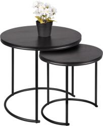 Mirrors & More Paula Egymásba Rakható Kisasztal 43x39x43cm Fém-mdf, Fekete (mm1250202)