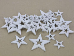Fa - Lyukas csillag fehér vegyes méret 30db/csomag (4367)