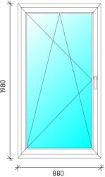  90x200 Bukó-nyíló műanyag ablak