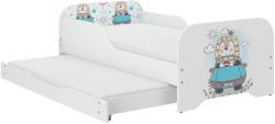  Pătuț pentru copii MIKI 160x80cm cu saltea și spațiu de depozitare lenjerie de pat cu saltea de 140x70 cm - leu