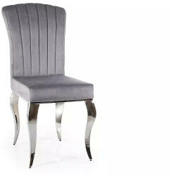 SIGNAL MEBLE Prince Velvet Krómi Bársony Étkezőszék Szürke Barokk Stílusú (SIG-PRINCEVSZCH-OUT)