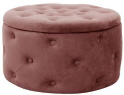 AKORD Sámli, kerek, tárolóval, velúr, rózsaszín, max 80 kg, 55x30 cm, Alia, Akord