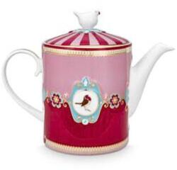 Pip Studio Porcelán teáskanna, Pip Studio, Medallion Red-Pink, 1, 3l, Love Birds kollekció