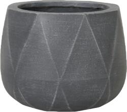  Kaspó Cement 40, 5x40, 5x36cm Gyémánt Hatású Kőmosott Szürke