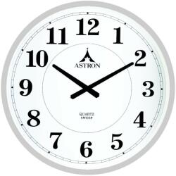 ASTRON fém falióra, quartz, ezüst színű tok, fehér színű számlap, sweep, 60 cm átmérő