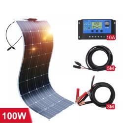  TRB hordozható, flexibilis monokristályos, 18V 100W-os napelem szett (18v100wnapelemszett)