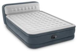 Intex felfújható matrac, fejtámlával és beépített pumpával, 236x152x46cm, fehér-szürke színben