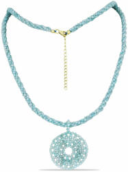  Arannyal Bevont Ezüst Nyaklánc Amazonittal, Y58711