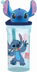 Undercover Lilo si Stitch, sticla de apa cu pai si figurina 3D, 360 ml Pahar