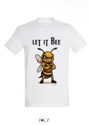 TOP Munkavédelmi Póló TOP_PK-H_LET-IT-BEE-W L-es fehér, méhecske minta (Let it bee), kereknyakú, 100% pamut (TOP_PK-H_LET-IT-BEE-W-L)