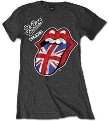 The Rolling Stones Ing Vintage British Tongue Womens Charcoal Grey M (RSTEE16LC02)