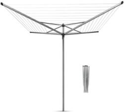 Brabantia Uscător de rufe rotativ Brabantia Topspinner 50 m, cu țăruș metalic pentru îngropare - Gri metalic