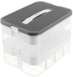 KRUZZEL Tárolódoboz építőjátékhoz, 15 l, 2 szintes (5900779956216) (5900779956216)