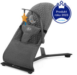 KinderKraft Mimi Hintázó Pihenőszék Grey - Könnyű és Ergonomikus Baba Pihenőszék Természetes Hintamozgással, Újszülötteknek 9 kg-ig, Modern Szürke Kivitelben