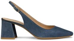 Geox bőr flip-flop D GISELDA magassarkú, sötétkék, nyitott sarokkal, D45VCC 000MA C4067 - sötétkék Női 38